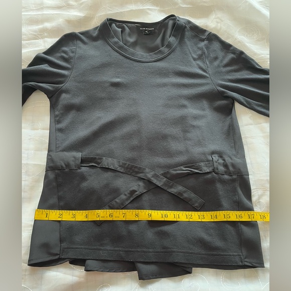 Club Monaco Women’s S/P Black 3/4 Sleeve U-Nexk Dress Top - Picture 6 of 12